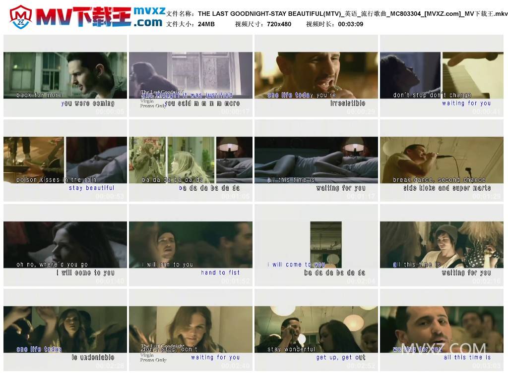 THE LAST GOODNIGHT-STAY BEAUTIFUL(MTV)_英语_流行歌曲_MC803304